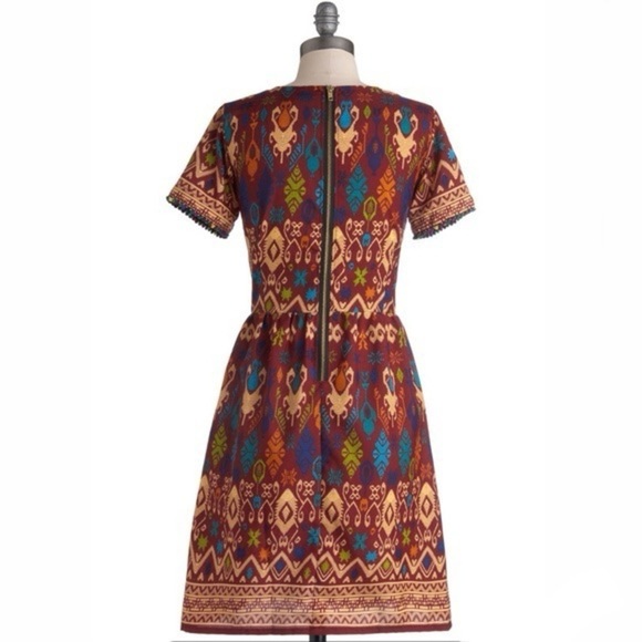 Modcloth "Naturalist Talent" Dress in Rust Sz XS NWOT - Picture 3 of 9